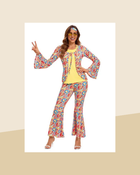 Déguisement Couple Hippie Bohème Années 70 - photo premium Panoplia
