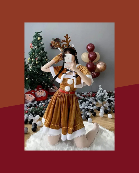 Robe de Renne à Capuche Femme - photo premium Panoplia