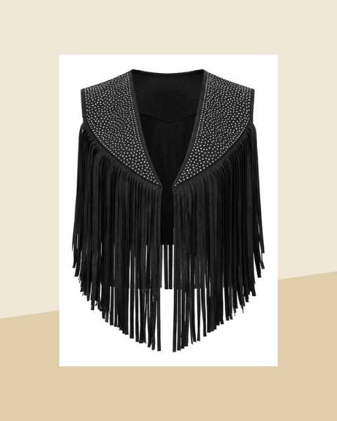 Gilet Cowgirl à Franges et Strass Femme - photo premium Panoplia