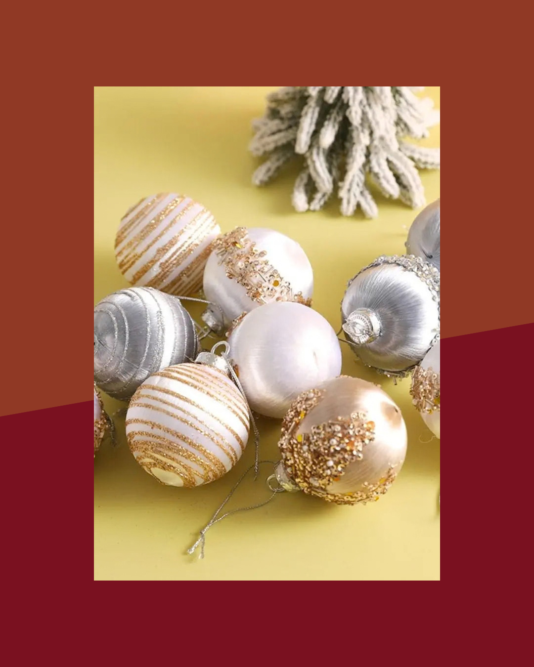 Lot de 12 Boules de Noël 6cm Incassables - visuel premium