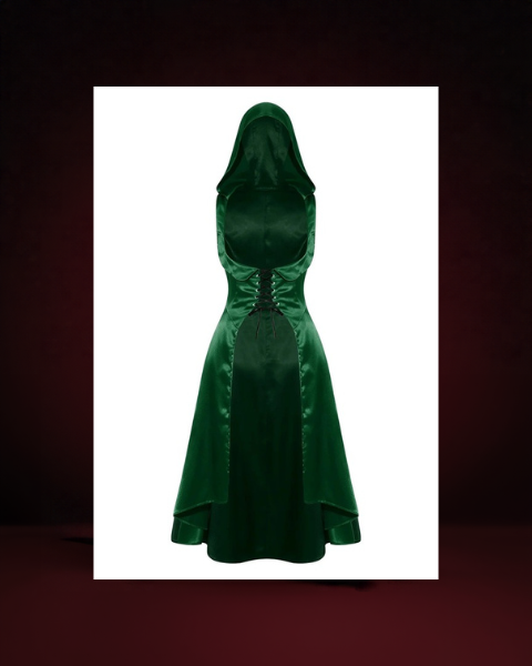 Robe Vampire Médiévale à Capuche en Satin - photo premium Panoplia