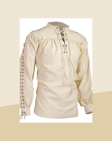 Chemise Pirate Viking à Col Volanté Homme - photo premium Panoplia