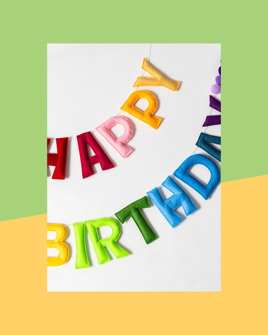 Bannière Happy Birthday Arc-en-Ciel Colorée en Tissu - photo premium Panoplia