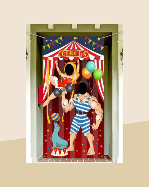 Banderole de Porte Thème Cirque pour Carnaval - photo premium Panoplia
