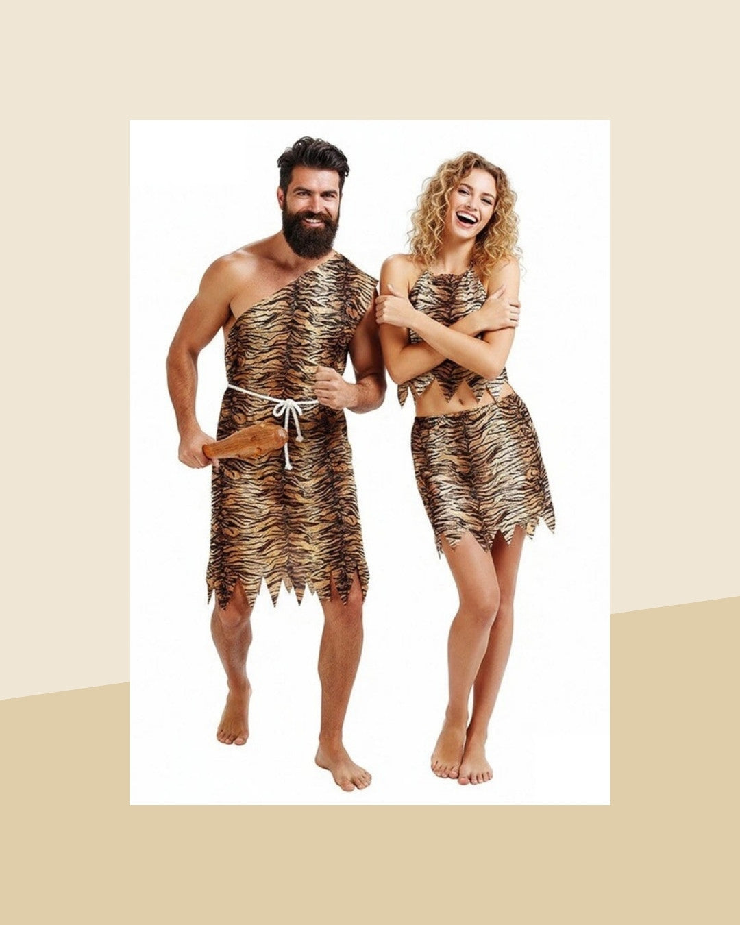Déguisement Couple Préhistorique Imprimé Tigre – photo premium Panoplia