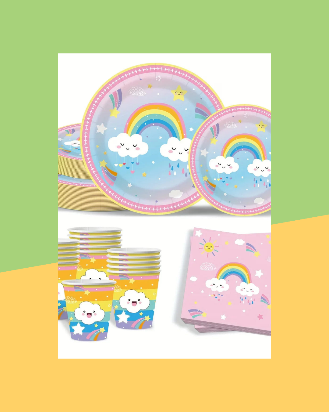 Vaisselle Jetable Nuage Arc-en-Ciel - photo premium Panoplia