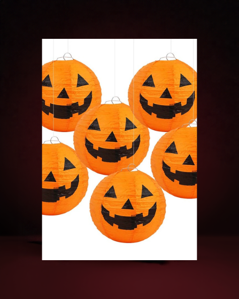 Lanternes en papier citrouille Halloween - photo premium Panoplia