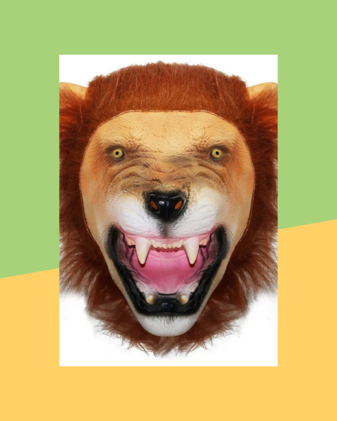 Masque Lion en Latex avec Crinière - photo premium Panoplia