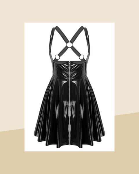 Robe Moulante Effet Cuir Mouillé Gothique Sexy - photo premium Panoplia