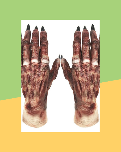 Gants de Bête Loup-Garou Effrayants en Latex - photo premium Panoplia
