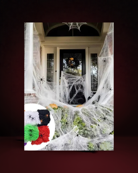 Toile d'araignée décorative phosphorescente Halloween - photo premium Panoplia