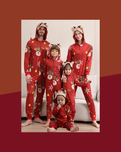 Pyjama Combinaison de Noël Famille à Capuche - photo premium Panoplia