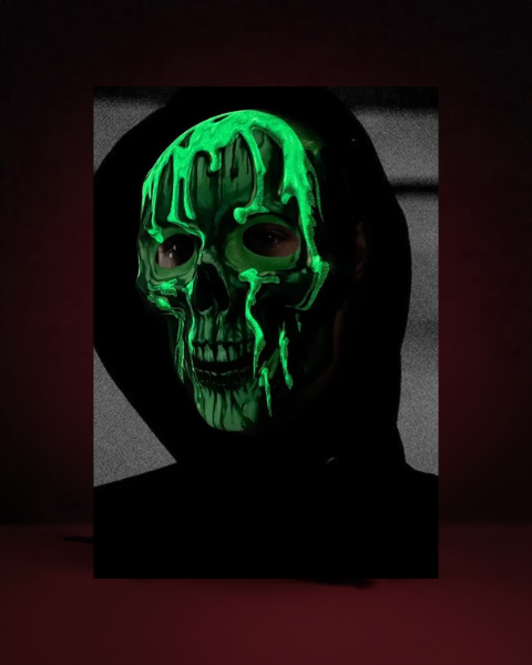 Masque Tête de Mort Phosphorescent Intégral - photo premium Panoplia