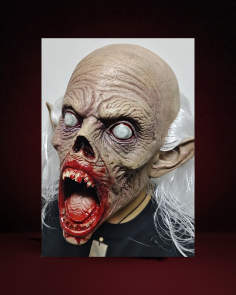 Masque Vampire Démon Ensanglanté à Cheveux Blancs - photo premium Panoplia