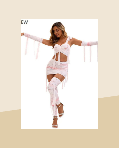 Déguisement Momie Sexy Ensanglantée Femme - photo premium Panoplia