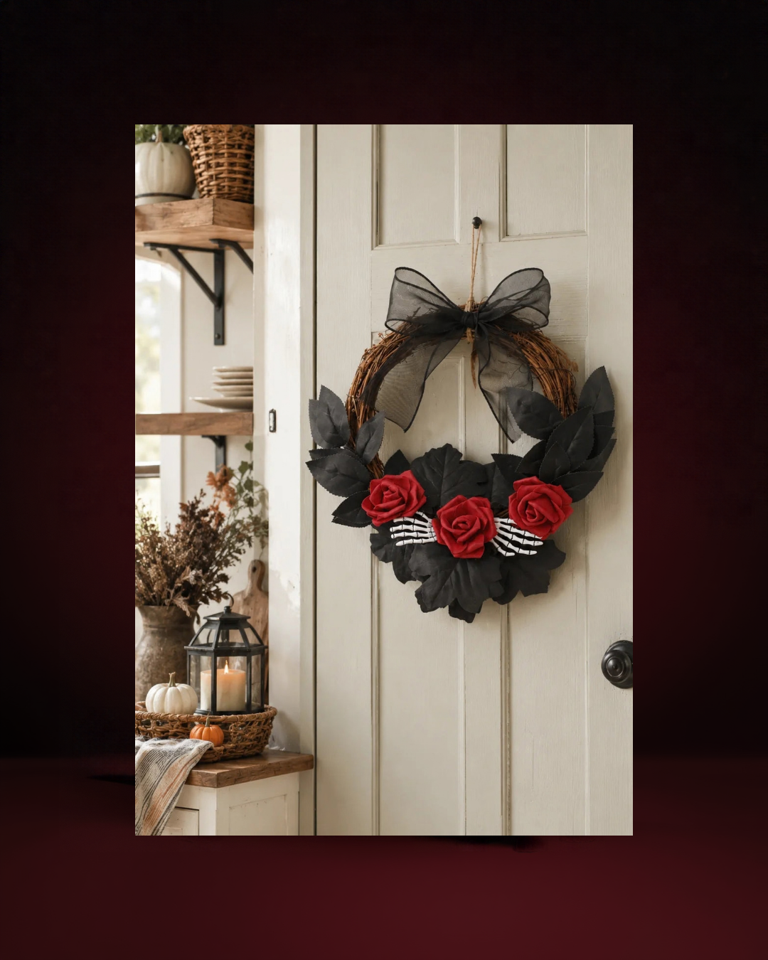 Couronne d'Halloween en Rotin - visuel premium