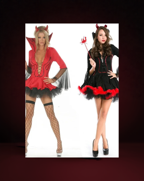 Robe Vampire Diablesse Noire et Rouge - photo premium Panoplia