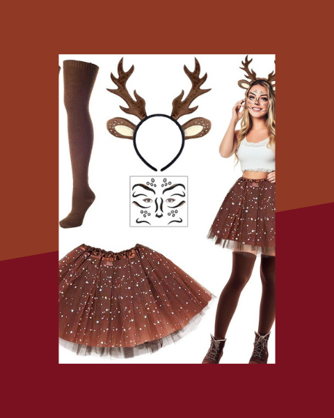 Kit Renne Femme – Bois, Tutu, Chaussettes et Tatouages - photo premium Panoplia