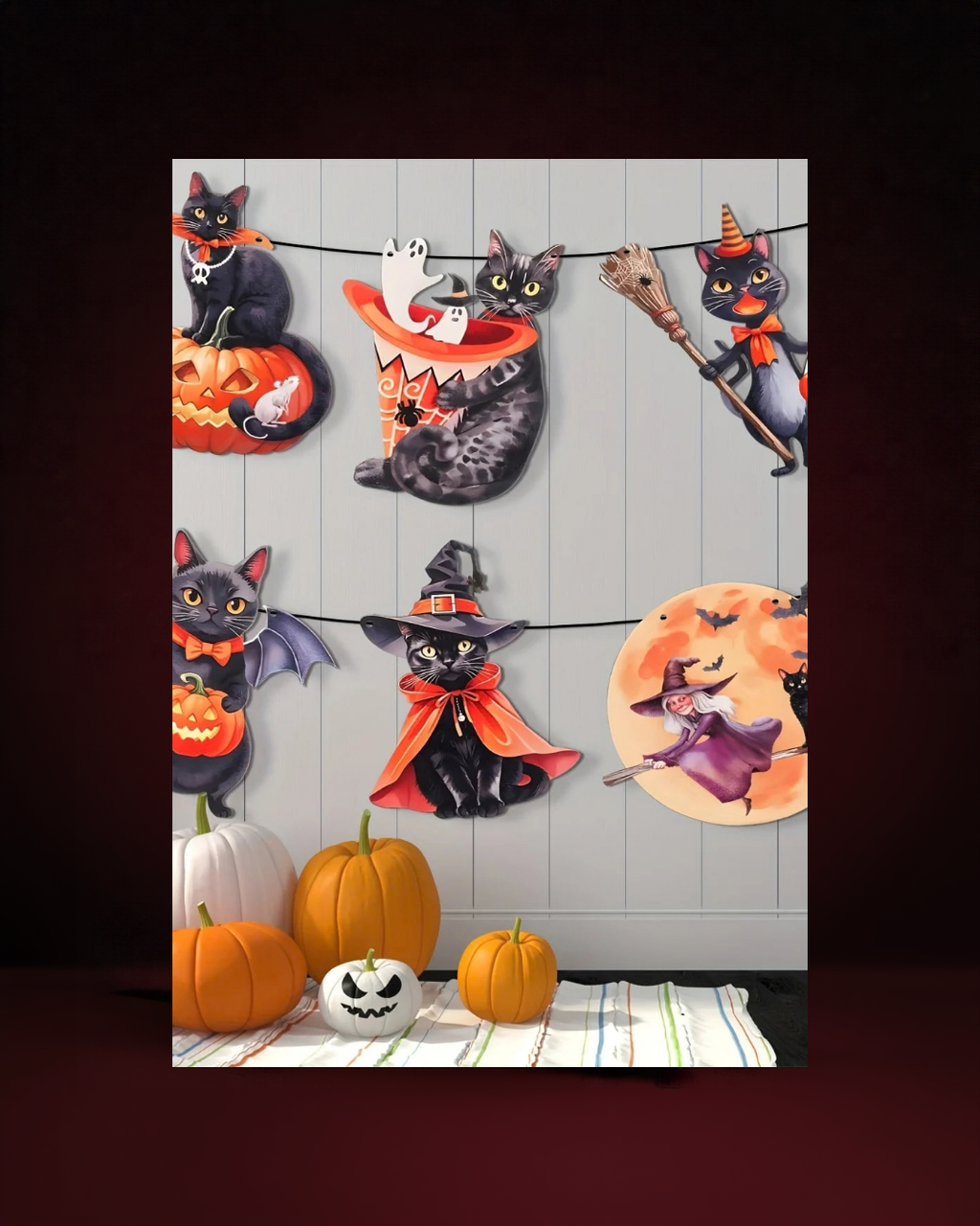 Guirlande décorative noire Halloween - photo premium studio