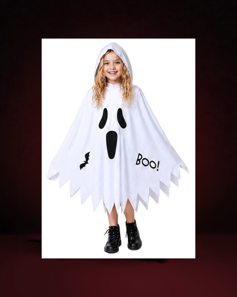 Cape Fantôme Blanc à Capuche Phosphorescente - photo premium Panoplia