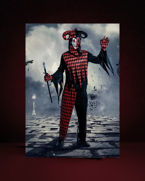 Déguisement Clown Tueur Gothique Noir Homme - photo premium Panoplia