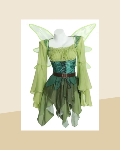 Robe de Fee Elfe Verte Medievale - photo premium Panoplia