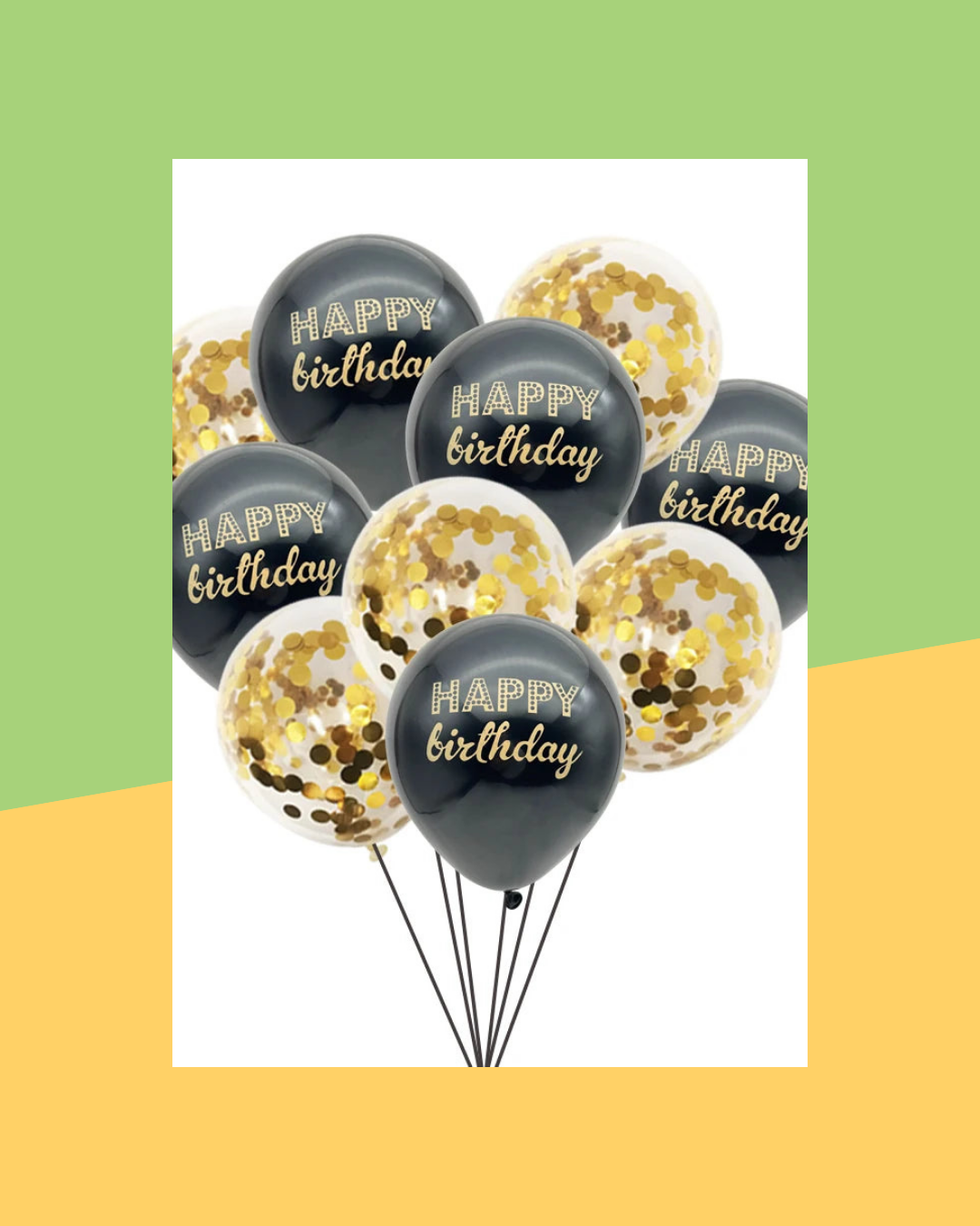 Ballons Latex Happy Birthday Confettis - photo premium Panoplia