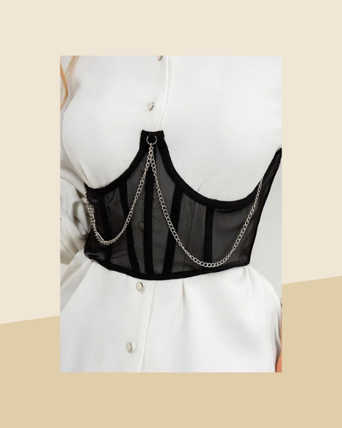 Corset Serre-Taille Punk à Chaînes - photo premium Panoplia