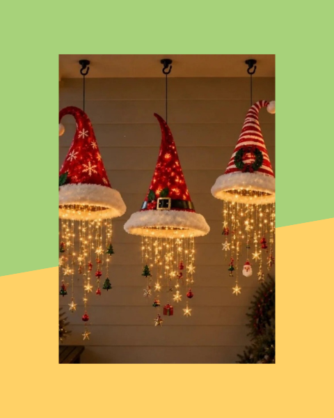 Guirlande Lumineuse Bonnets de Père Noël LED – Décoration Sapin - photo premium Panoplia