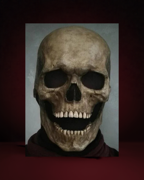 Masque Crâne Intégral en Latex à Mâchoire Mobile - photo premium Panoplia