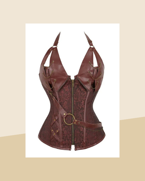 Bustier Corset Pirate Viking en Cuir - photo premium Panoplia