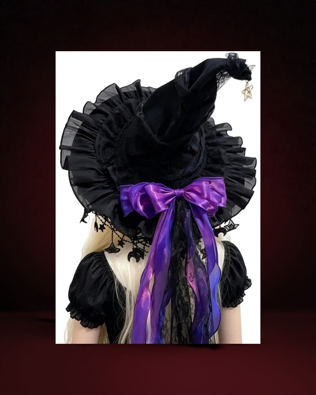 Chapeau de Sorcière Gothique à Nœud – photo premium Panoplia