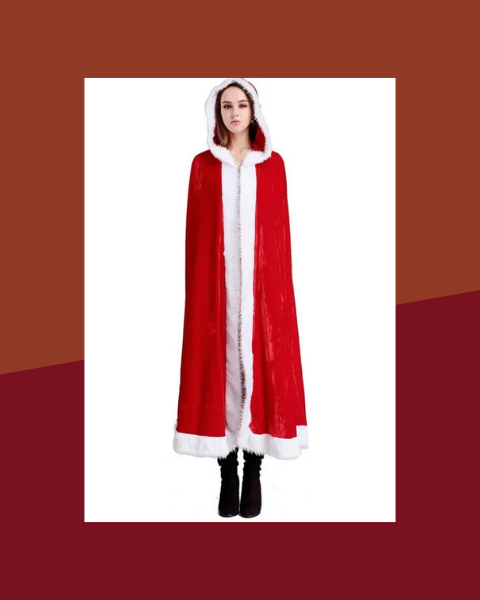 Cape Père Noël en Velours avec Bonnet - photo premium Panoplia