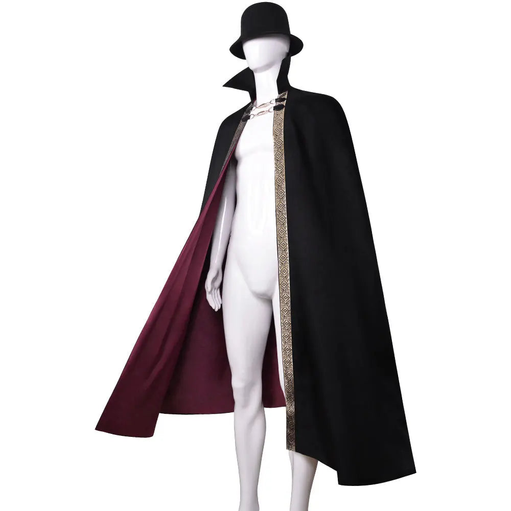 Cape de Vampire Baron – Col Montant, Rouge et Or – vue 6