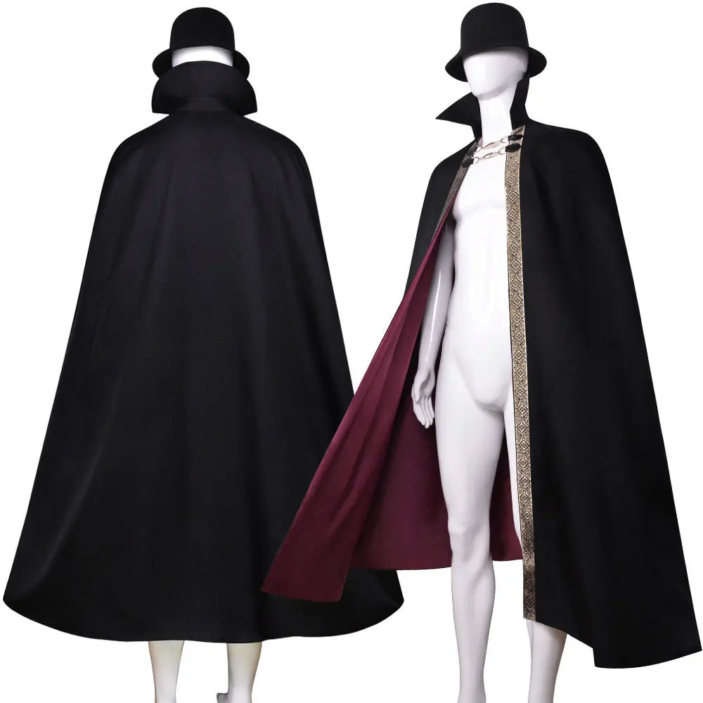 Cape de Vampire Baron – Col Montant, Rouge et Or – vue 3