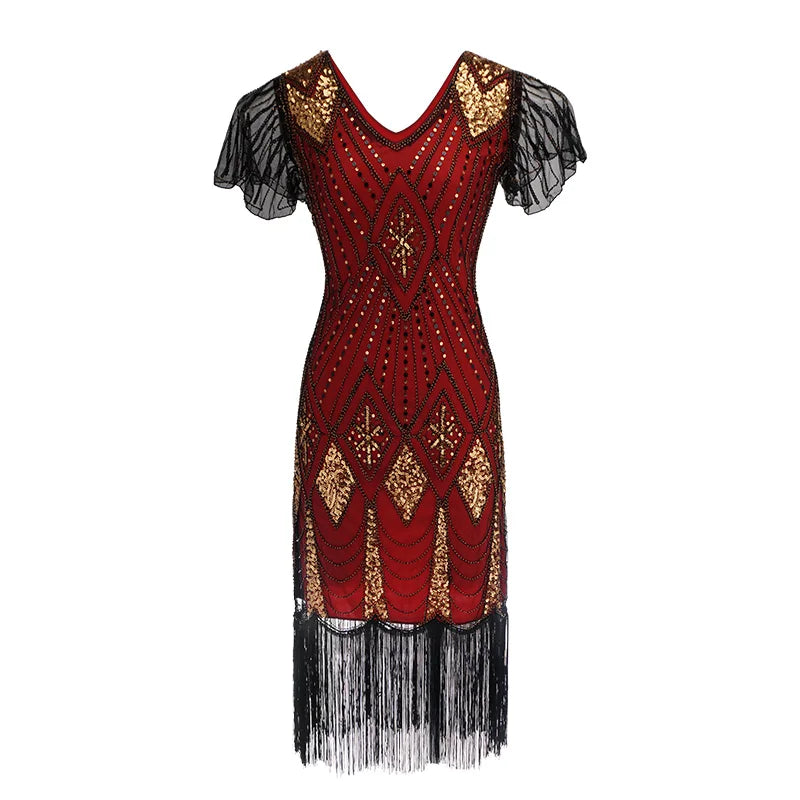Robe Charleston Années 20 Perlée à Pampilles – vue 5