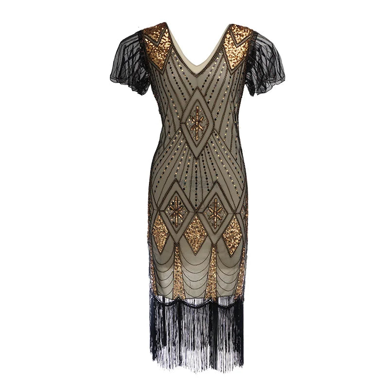 Robe Charleston Années 20 Perlée à Pampilles – vue 9