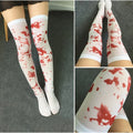 Chaussettes Hautes Ensanglantées – Accessoire Infirmière Zombie