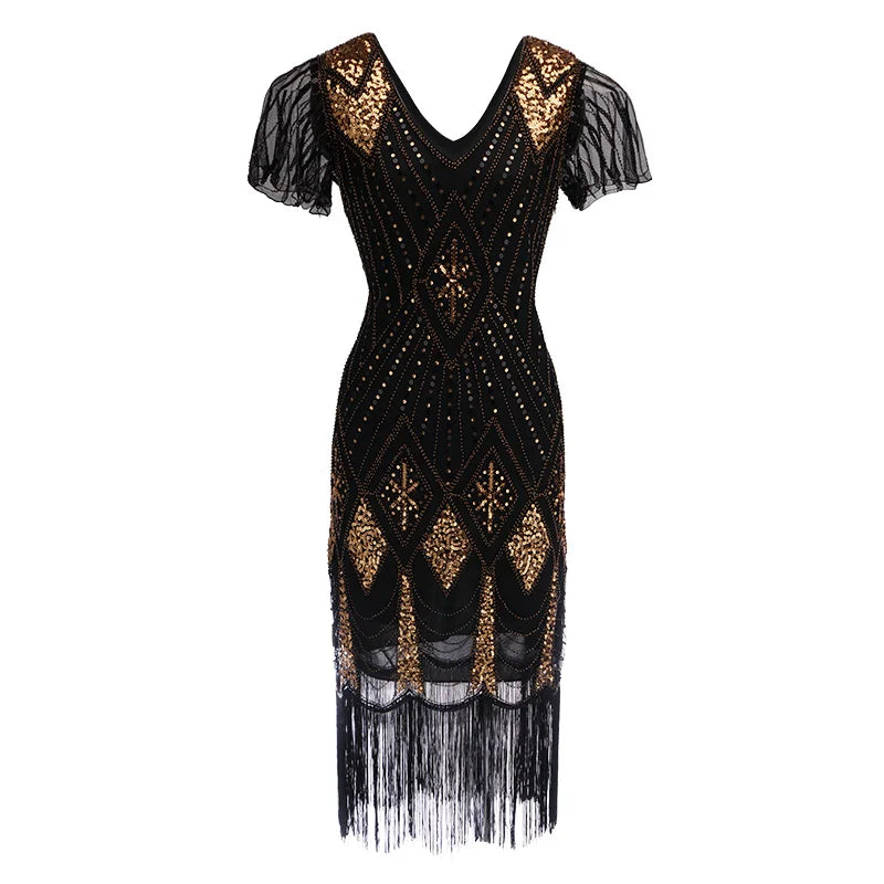 Robe Charleston Années 20 Perlée à Pampilles – vue 7