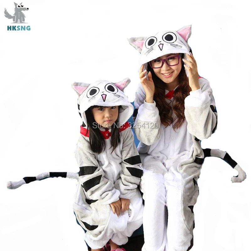 Kigurumi Chat Fromage Adulte - Pyjama Polaire Famille