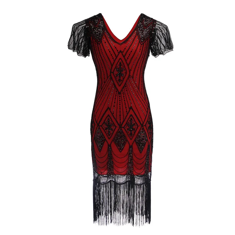 Robe Charleston Années 20 Perlée à Pampilles – vue 15