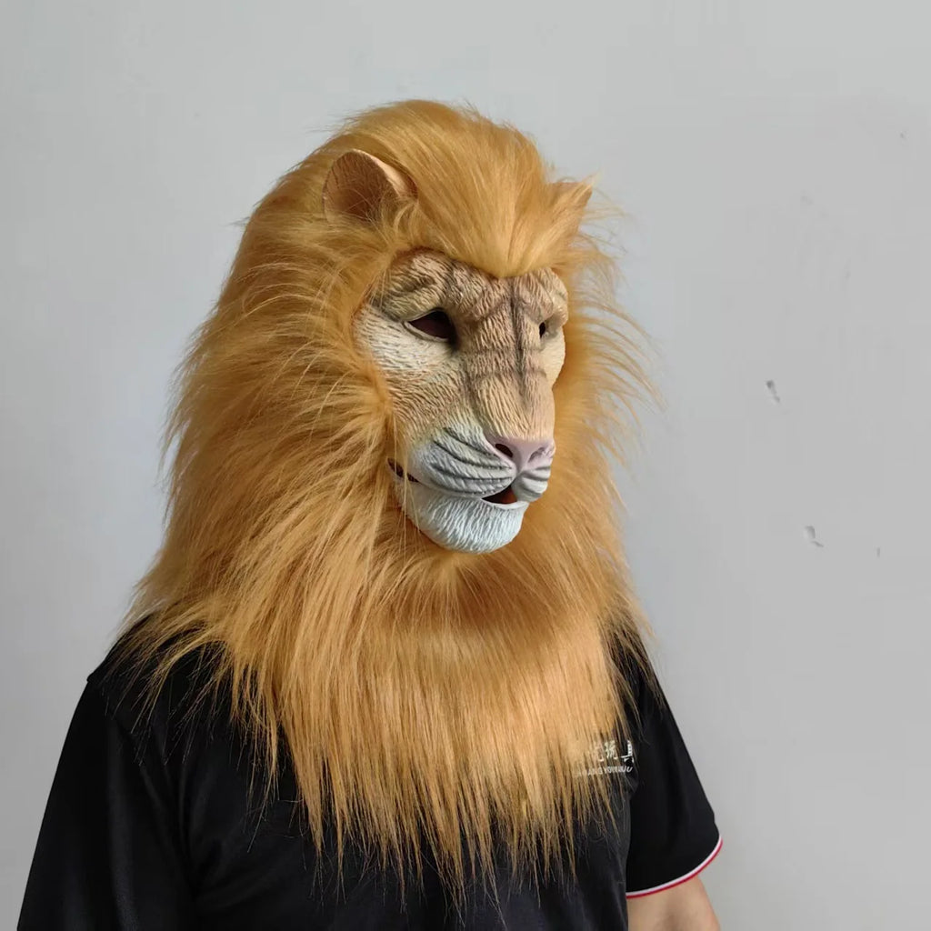 Masque Lion Blanc en Latex Deluxe – vue 6