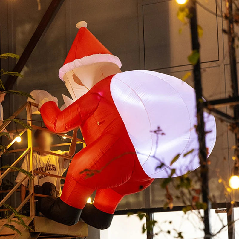 Père Noël Grimpeur Gonflable 2,4 m – Décoration Extérieure