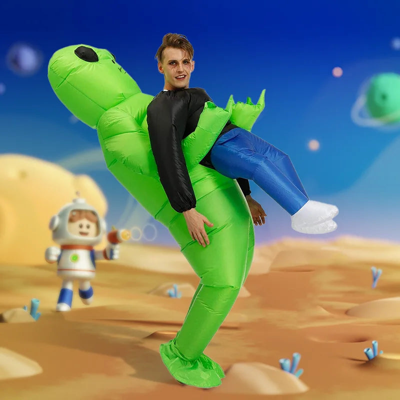 Déguisement Alien Gonflable Vert - Adulte et Enfant