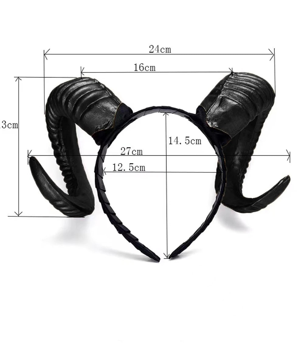 Serre-Tête Cornes de Bélier – Accessoire Démon – vue 2