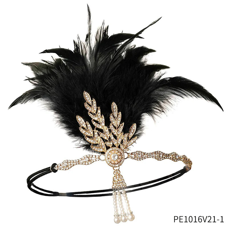 Kit Accessoires Années 20 Femme – Bandeau, Gants et Collier – vue 6