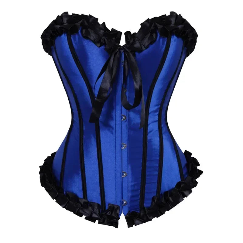 Corset Bustier Sexy Baleiné en Satin à Lacets – vue 6