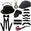 Kit Accessoires Années 20 Homme – Béret, Bretelles et Montre à Gousset – vue 7