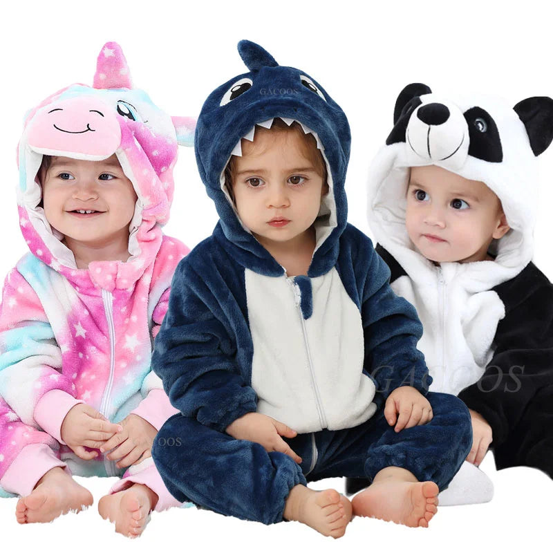 Combinaison Bébé Kigurumi – Requin, Licorne, Panda