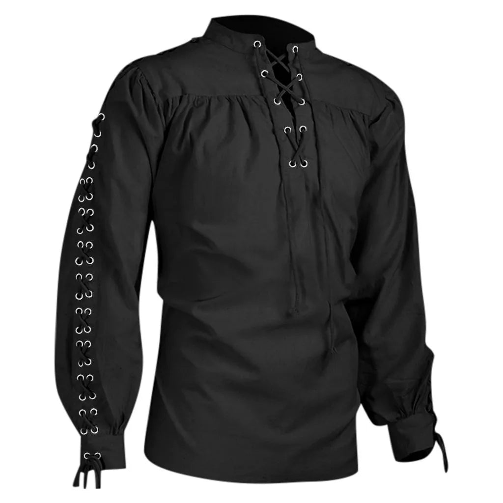 Chemise Pirate Viking à Col Volanté Homme – vue 6